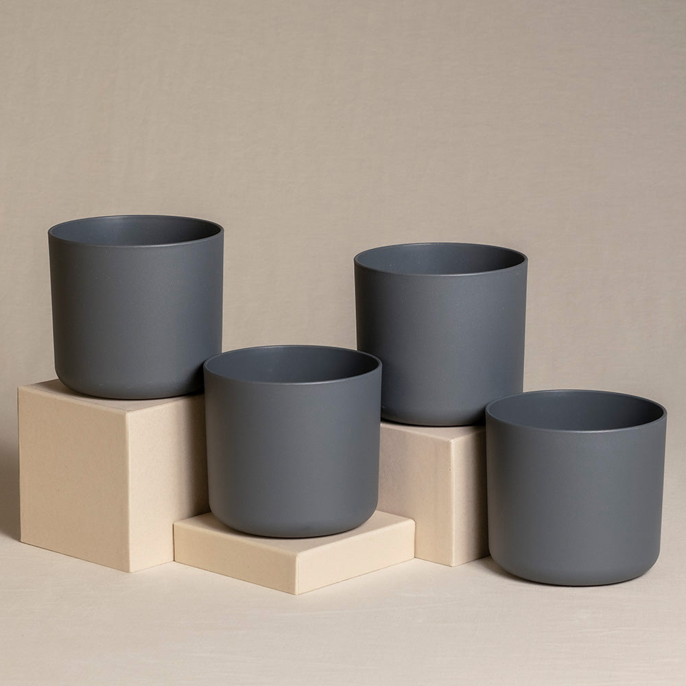 Kunststoff Topfset 'Lumi' (4× 14) in der Farbe Anthrazit