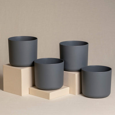 Kunststoff Topfset 'Lumi' (4× 14) in der Farbe Anthrazit