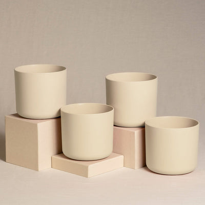 Kunststoff Topfset 'Lumi' (4× 14) in der Farbe Taupe